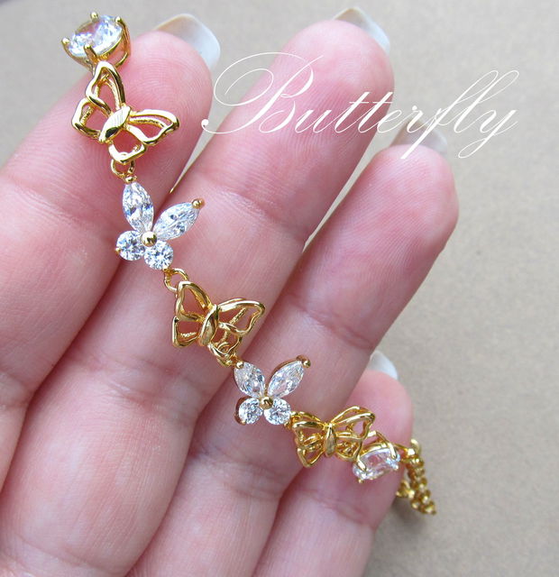 Bratara fluturi gold-filled BUTTERFLY