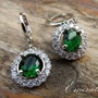 Cercei gold filled zirconii verzi EMERALD