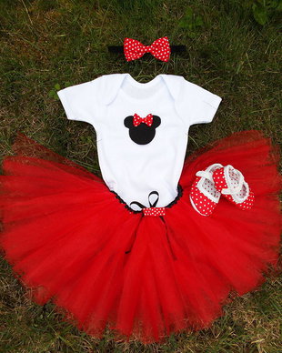 Set cu fustita tutu Minnie Mouse 6-9 luni