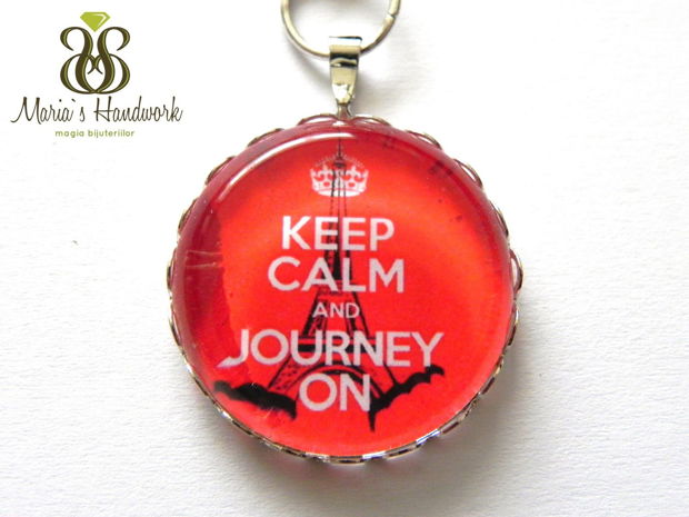 00764 - Breloc text "Keep calm and journey on"