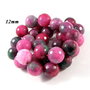 6219 - (6buc) Agate fatetate, colorate, fuchsia verde, 12mm