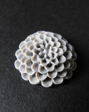 CABOCHON GRI - FLOARE - 25 MM