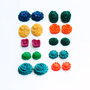 Set 10 perechi, 20 buc cabochoane fimo realizate manual  - mix flori  [#5]