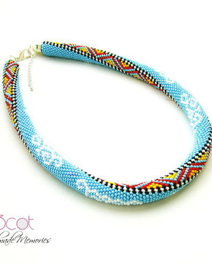 Colier handmade- Blue Ribbon