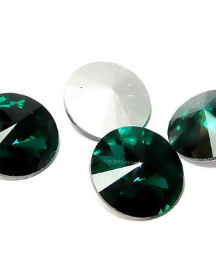 Cabochon din sticla, 16 mm, verde smarald