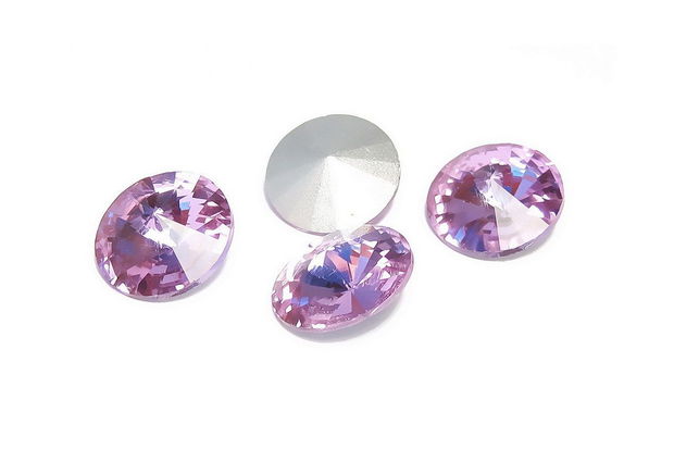 Cabochon din sticla, 14 mm, light amethyst