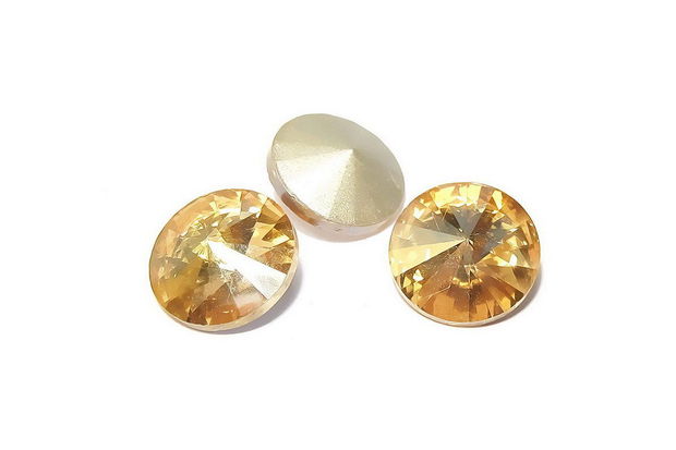 Cabochon din sticla, 14 mm, golden shadow