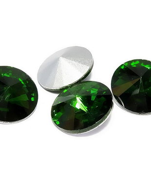Cabochon din sticla, 14 mm, dark moss green