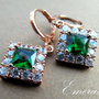 Cercei auriti/zirconii smarald EMERALD