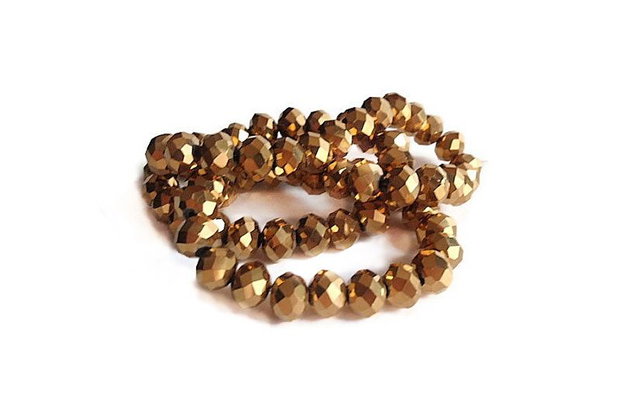 1b Cristal ,rondele electroplacate, bronz 6x4mm ( GSLAK 085)