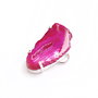 Conector cu agata druzy nuante de magenta intens in rama argintata