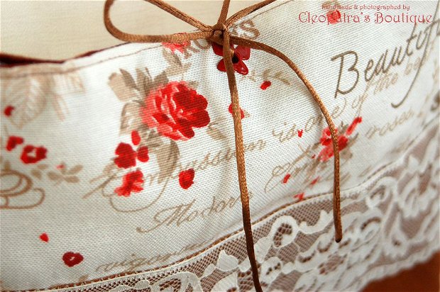 Brown Romantic Rose&Lace Bag