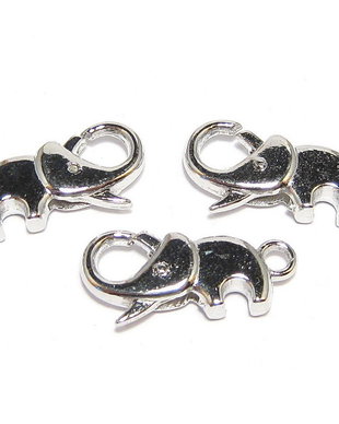 Inchizatoare elefant, 23x11 mm, argintie