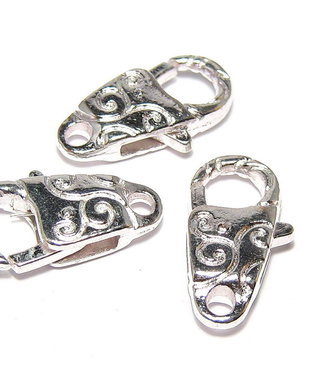 Inchizatoare lobster, 24x13 mm, argintie