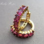 Cercei veriga gold filled/zirconii rubin HOOPS