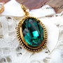 Pandantiv placat cu aur&Swarovski crystal EMERALD