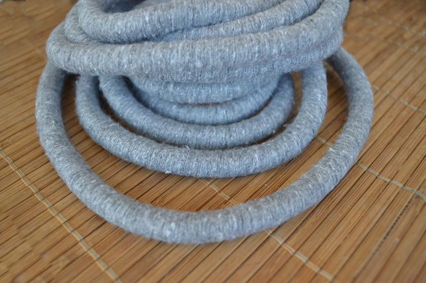 Snur bumbac gri 10mm ( 50cm) (KORB 5007 )