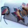 bratara handmade unicat- Grey Marsala Butterfly