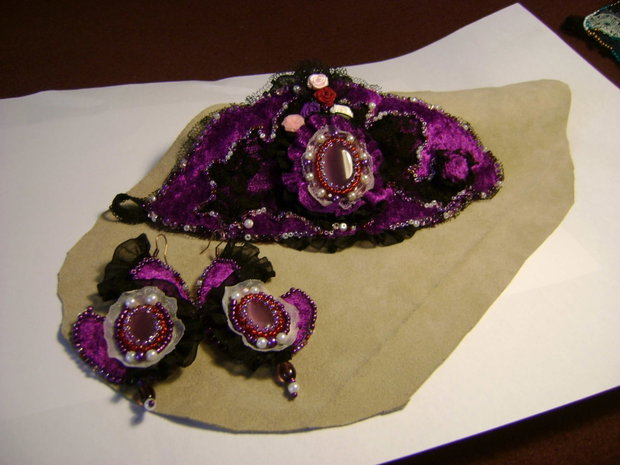 Set bratara si cercei VIOLET / Splendid /OOAK