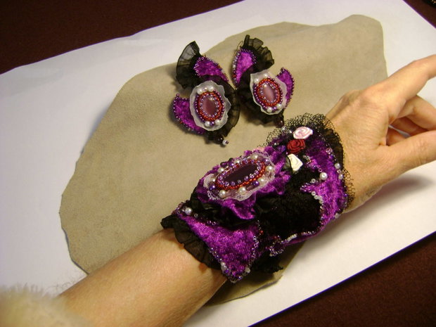 Set bratara si cercei VIOLET / Splendid /OOAK