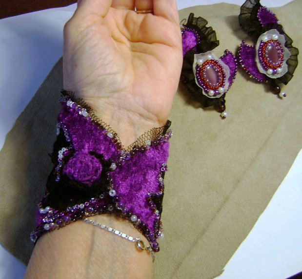 Set bratara si cercei VIOLET / Splendid /OOAK