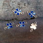 Link trifoi aurit, evil eye 20x12mm (GPLAK 125)