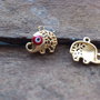 Charm elefantel aurit, evil eye 17x15mm (GPLAK 121)