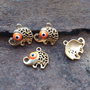 Charm elefantel aurit, evil eye 17x15mm (GPLAK 128)