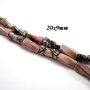 6246 - (2buc) Margele, tuburi rasucite /twist, rodonit, roz prafuit - negru, 20x9mm