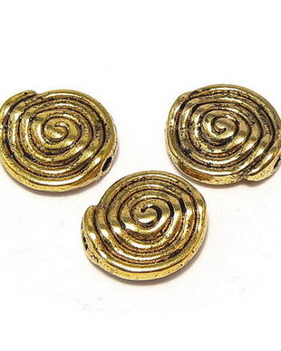 Margele din metal, auriu antichizat, 11.5x4 mm