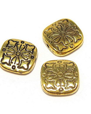 Margele din metal, auriu antichizat, 10.5x10.5 mm