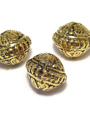 Margele din metal, auriu antichizat, 13x16 mm