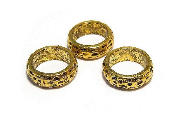 Margele din metal, auriu antichizat, 15 mm