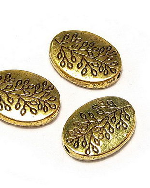 Margele din metal, auriu antichizat, 14x10 mm