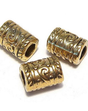 Margele din metal, auriu antichizat, 9.5x7 mm