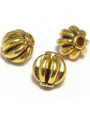 Margele din metal, auriu antichizat, 8x7 mm