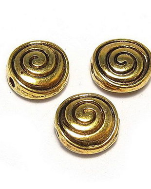 Margele din metal, auriu antichizat, 8x4 mm