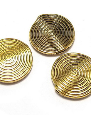 Margele din metal, auriu antichizat, 18x3 mm