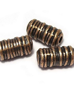 Margele din metal, cupru, 11x6 mm