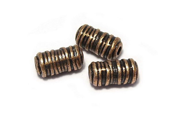 Margele din metal, cupru, 11x6 mm