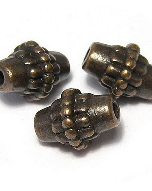 Margele din metal, cupru, 10x8 mm