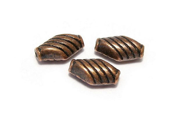 Margele din metal, cupru, 10x6 mm