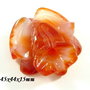 5742 - (1 buc) Pandantiv, agata rosie / caramel, floare sculptata,