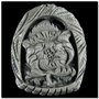 5302 - Pandantiv, jasp ribbon sculptat, floare bujor, 65x54x8mm
