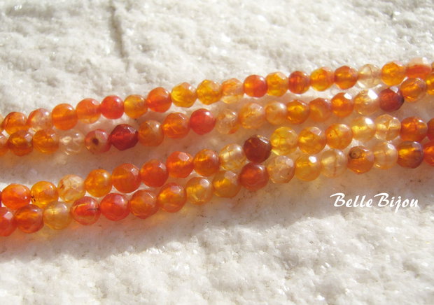 Agate fatetate portocaliu degrade aprox 4 mm