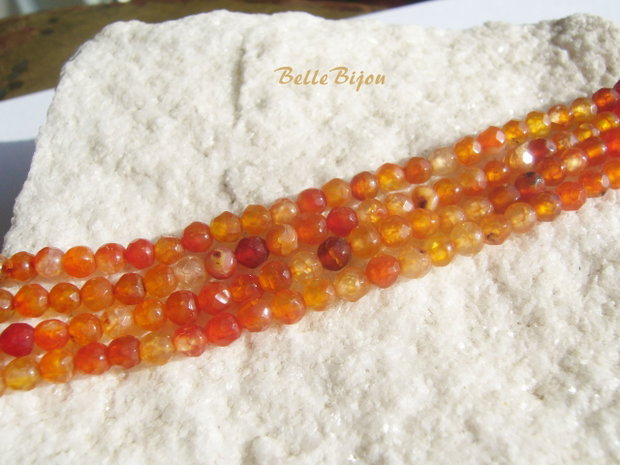 Agate fatetate portocaliu degrade aprox 4 mm