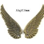 6268 - (SET) Pandantiv / charms, aliaj metalic, bronz, aripi inger, pereche