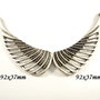 6271 - (SET) Pandantiv, zamac argintat, argintiu antichizat, aripi inger, pereche
