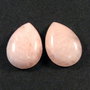 6282 - (2buc) Cabochon, cuart roz, picatura / lacrima, 25x18mm