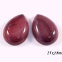 6284 - (2buc) Cabochon, mookaite, picatura / lacrima, 25x18mm
